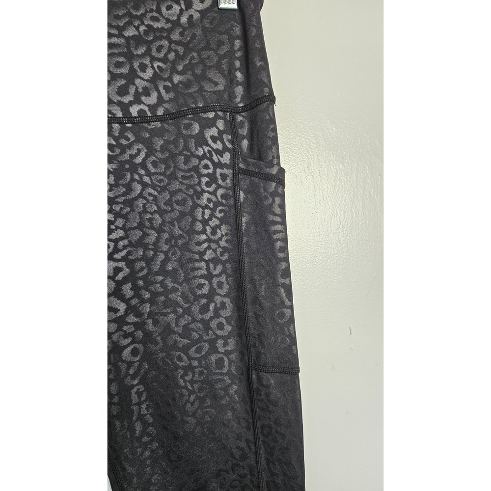 CVG Women's Squat Proof Leggings Sz Large Black Leopard Print Exercise Pants - Picture 3 of 8